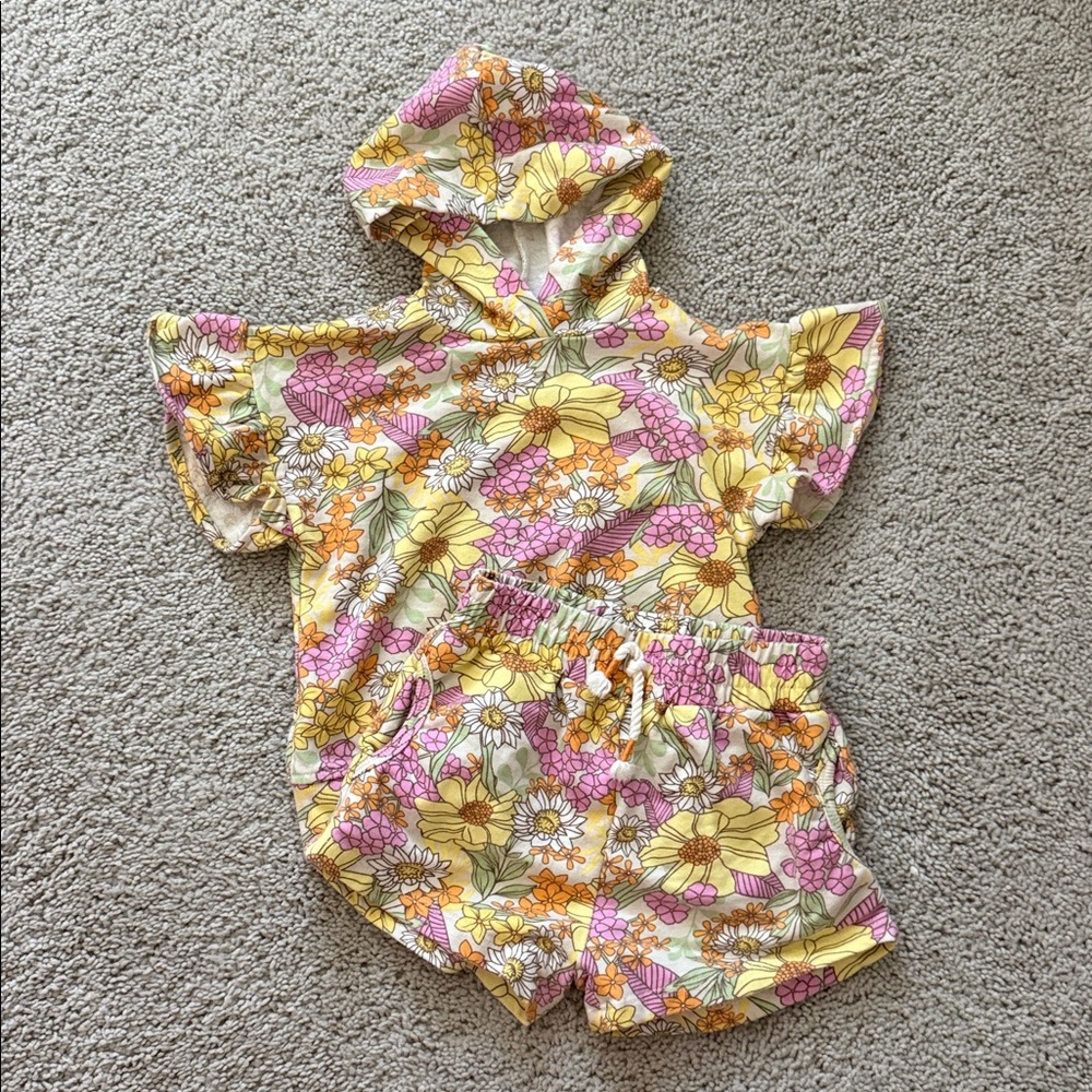 JESSICA SIMPSON Floral Hooded set